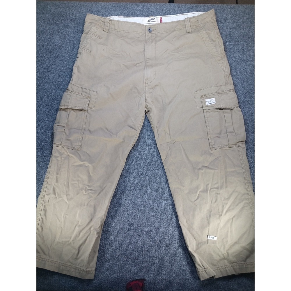 Levis Cargo Pants Mens 44x30 Khaki Tan Loose Straight Fit Utility Workwear